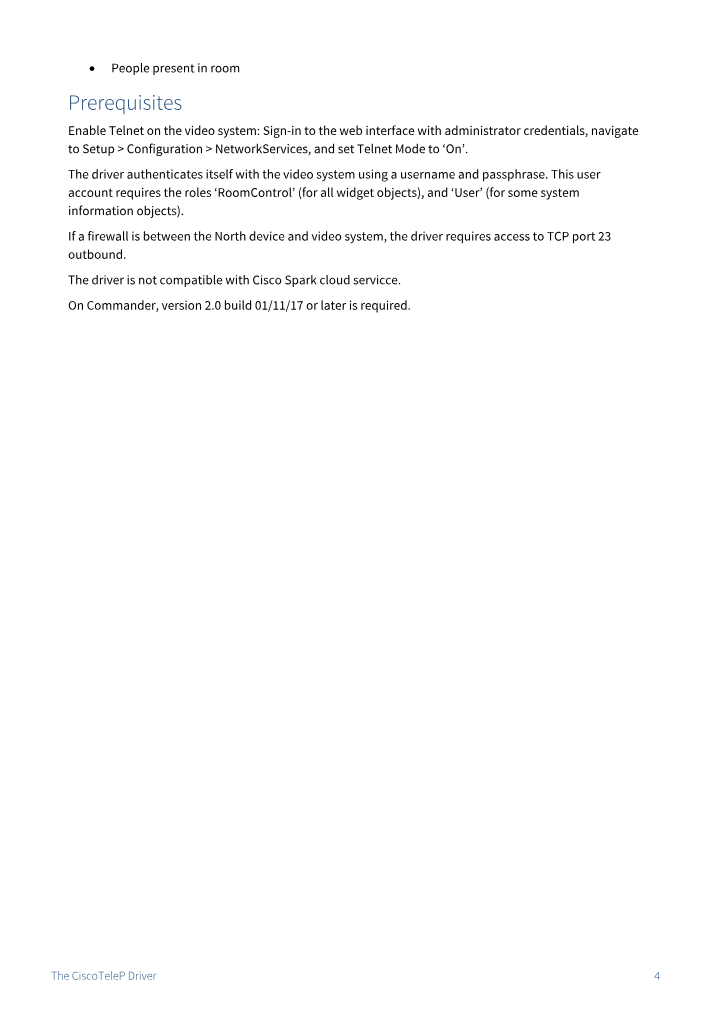 Preview thumbnail of page 4 of the CiscoTeleP Driver Manual PDF document.